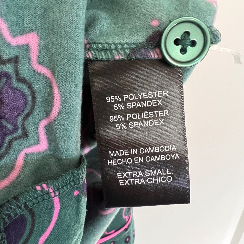 Room Service Coat Style Pajama Set Emerald Green Pink Cozy Holidays Wicked XS - Picture 13 of 14